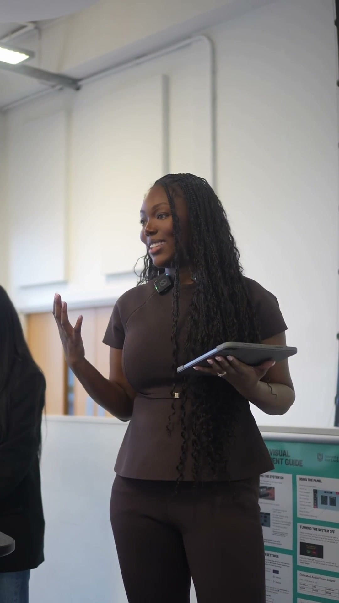 Speaking at the Black Girlhood in Europe Symposium at the University of East London